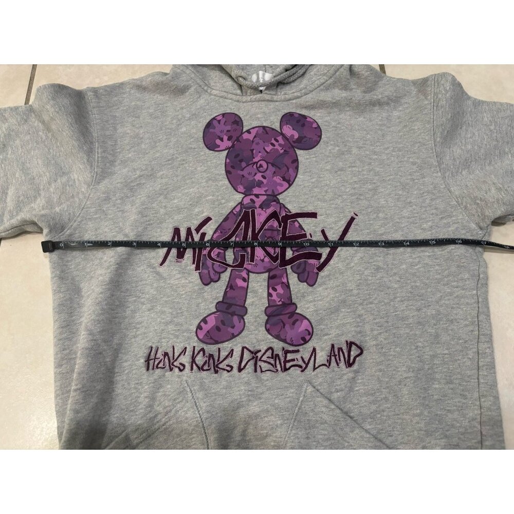 Disneyland Hong Kong Purple Mickey Mouse Gray Hoodie Pullover Size XS Women’s - Picture 11 of 12